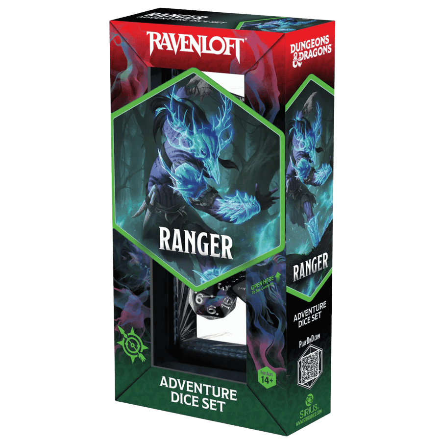 Sirius Dice: Dungeons & Dragons Adventure Dice Set - Ranger - Black/Blue (14)