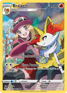 Braixen TG01/30 - Silver Tempest Trainer Gallery Holofoil (HP)