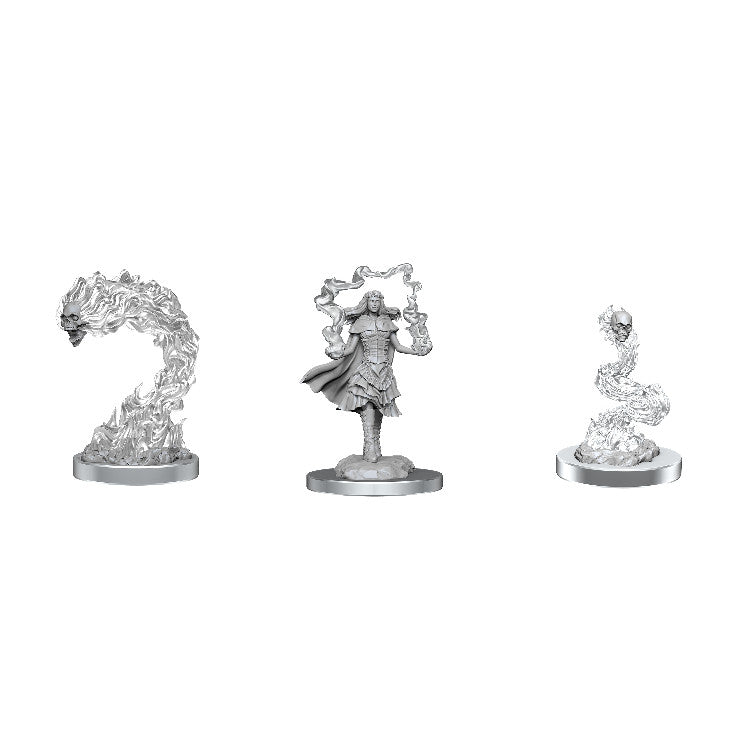 Dungeons & Dragons: Nolzur's Marvelous Unpainted Miniatures - Dark Spellcaster & Flameskulls
