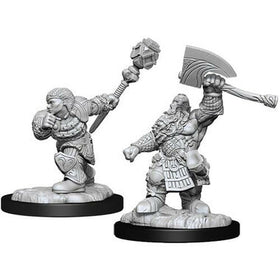 Magic: The Gathering Deep Cuts Unpainted Miniatures: Dwarf Fighter & Cleric