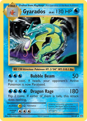 Gyarados 34/108 - Evolutions Reverse Holofoil (HP)