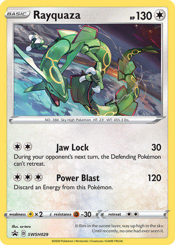 Rayquaza - SWSH029 (Pixel Cosmos Holo) SWSH029 - Miscellaneous Cards Products Holofoil